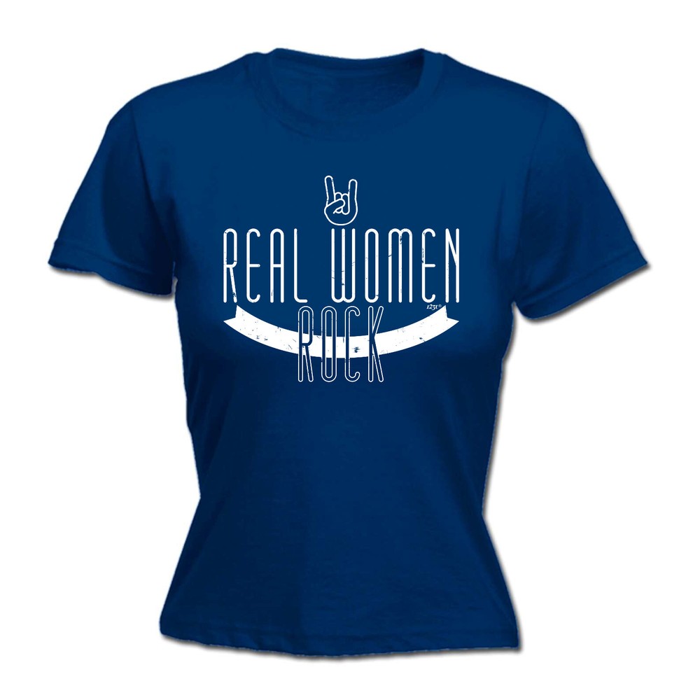 Real Women Rock Music - Womens T Shirt Funny T-Shirt Novelty gift tshirt