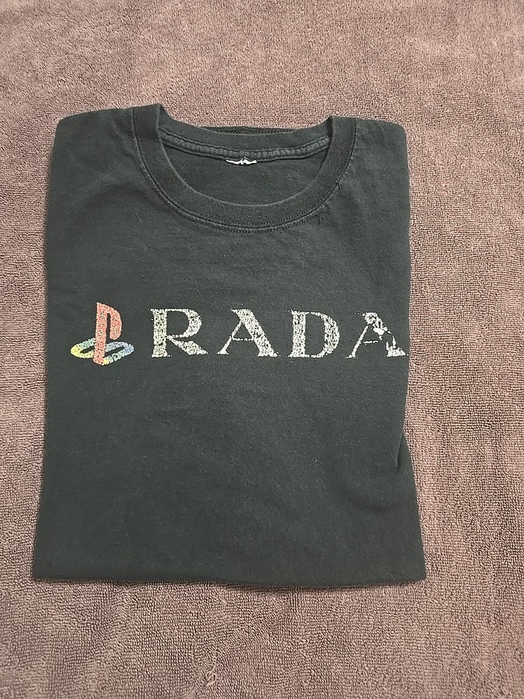 Playstation Prada Graphic  Black Tshirt  Xl