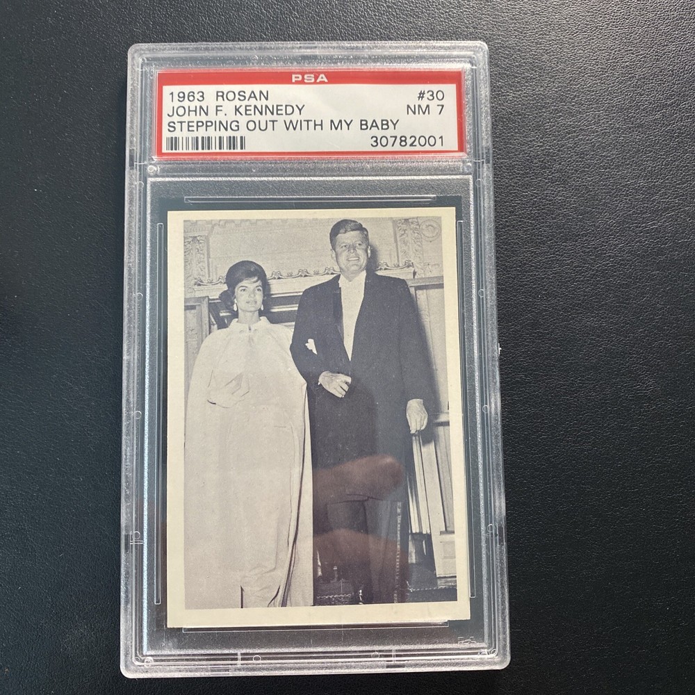 1963 Rosan John F Kennedy Card # 30 Stepping Out PSA 7 President JFK Jackie