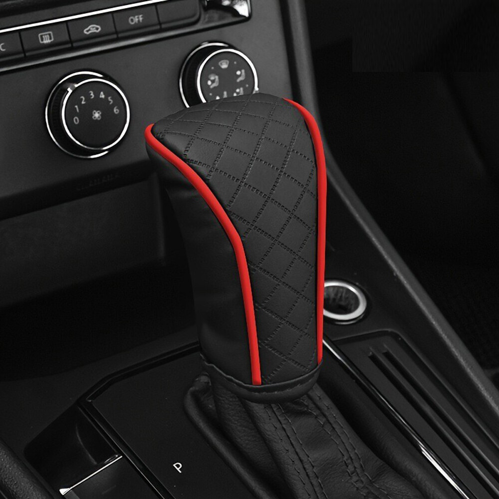 No-Slip Universal PU Leather Car Gear Shift Knob Cover Protector  
