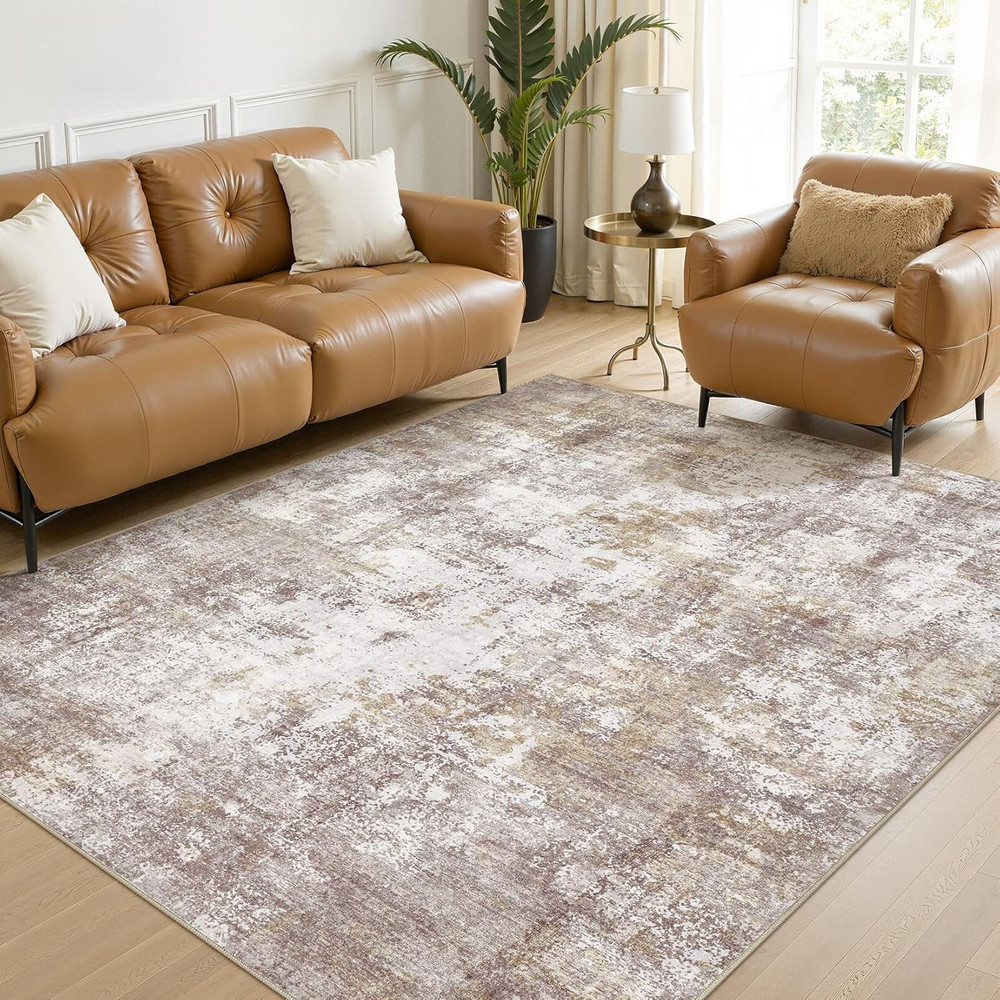 5X7 Washable Area Rugs for Living Room, Non Slip Soft Large Rugs for Bedroom Din