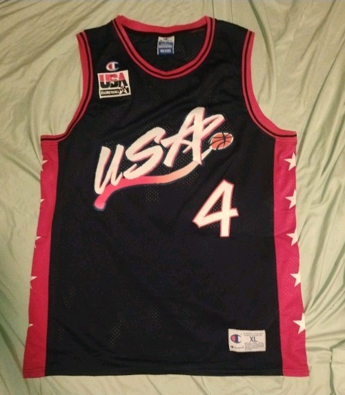 XL Unworn Charles Barkley 1996 Team USA #4 Blue Champion NBA Basketball Jersey