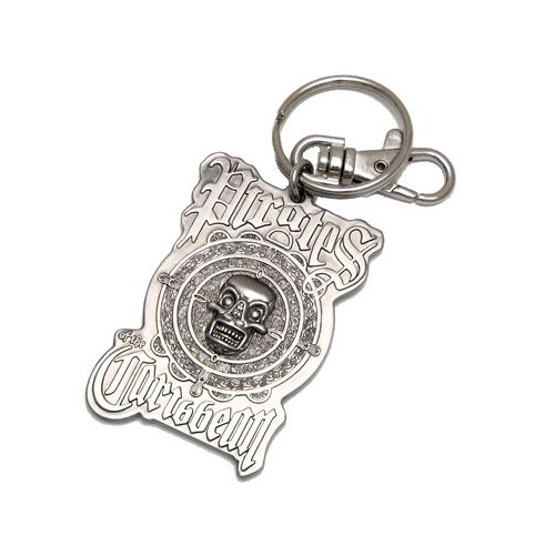 Pirates of the Caribbean Medallion Pewter Keychain New