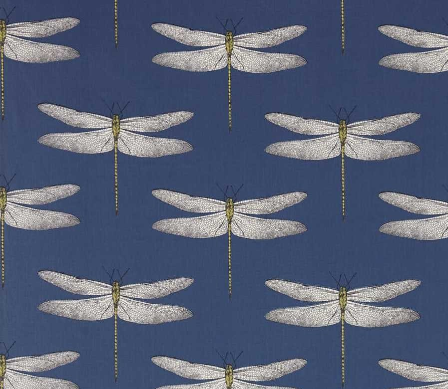 HARLEQUIN CURTAIN FABRIC DESIGN Demoiselle 3 METRES INK/CHARTREUSE 100% COTTON
