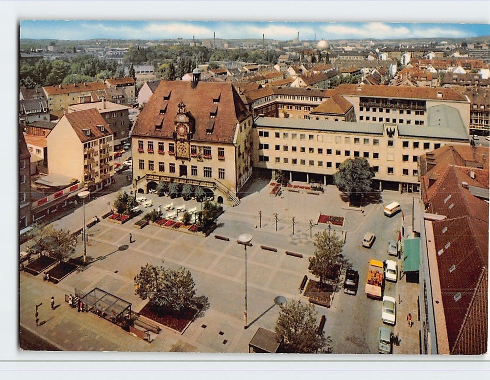 Postcard Rathaus und Marktplatz Heilbronn Germany