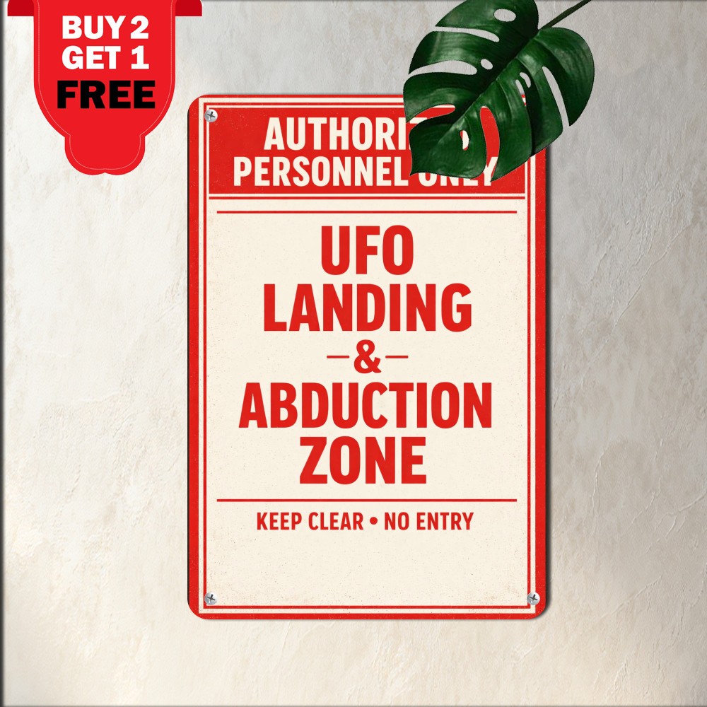 UFO Alien Abduction Restricted Area Warning Weatherproof Aluminum Metal Sign