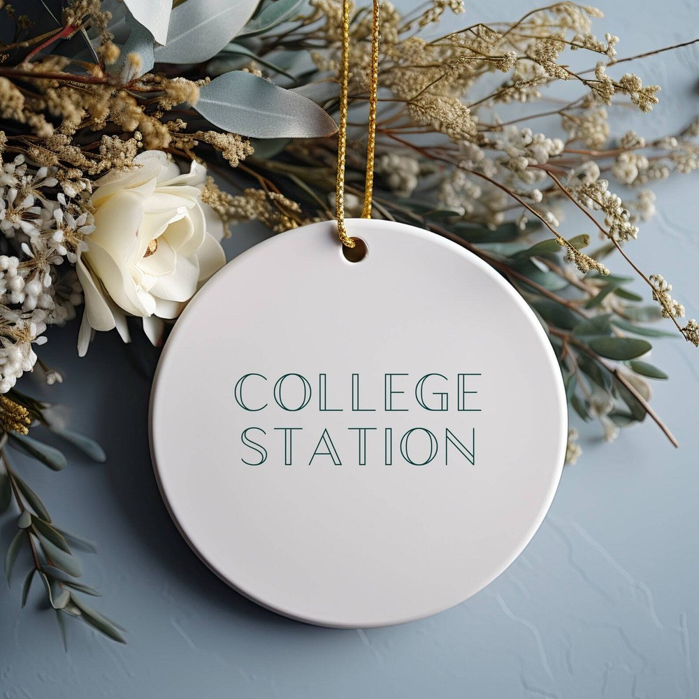 College Station Christmas Ornament Personalized Holiday Gift for Alumni and Students  