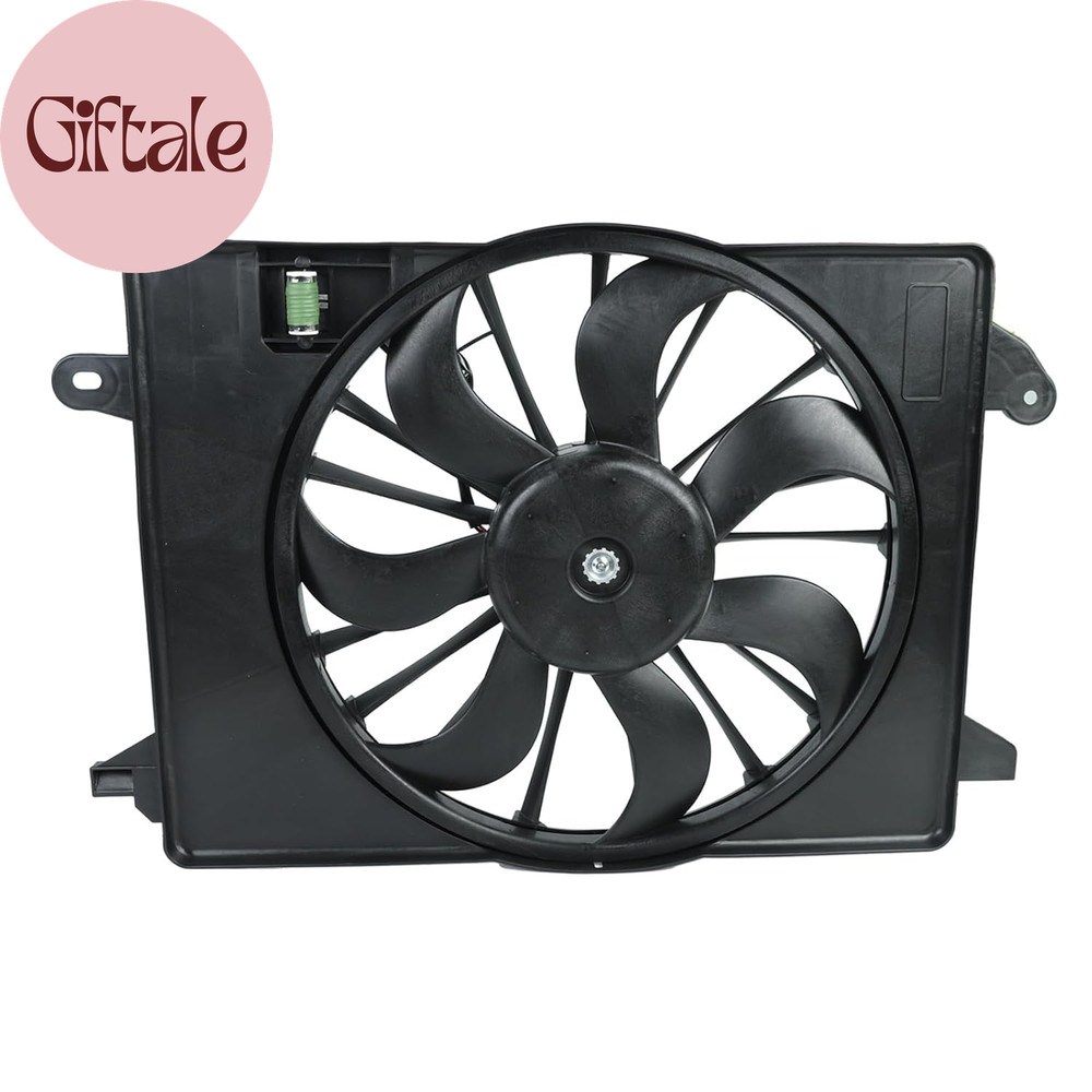 12V AC Condenser Cooling Radiator Fan Assembly Compatible with 2010-2017 Dodge C