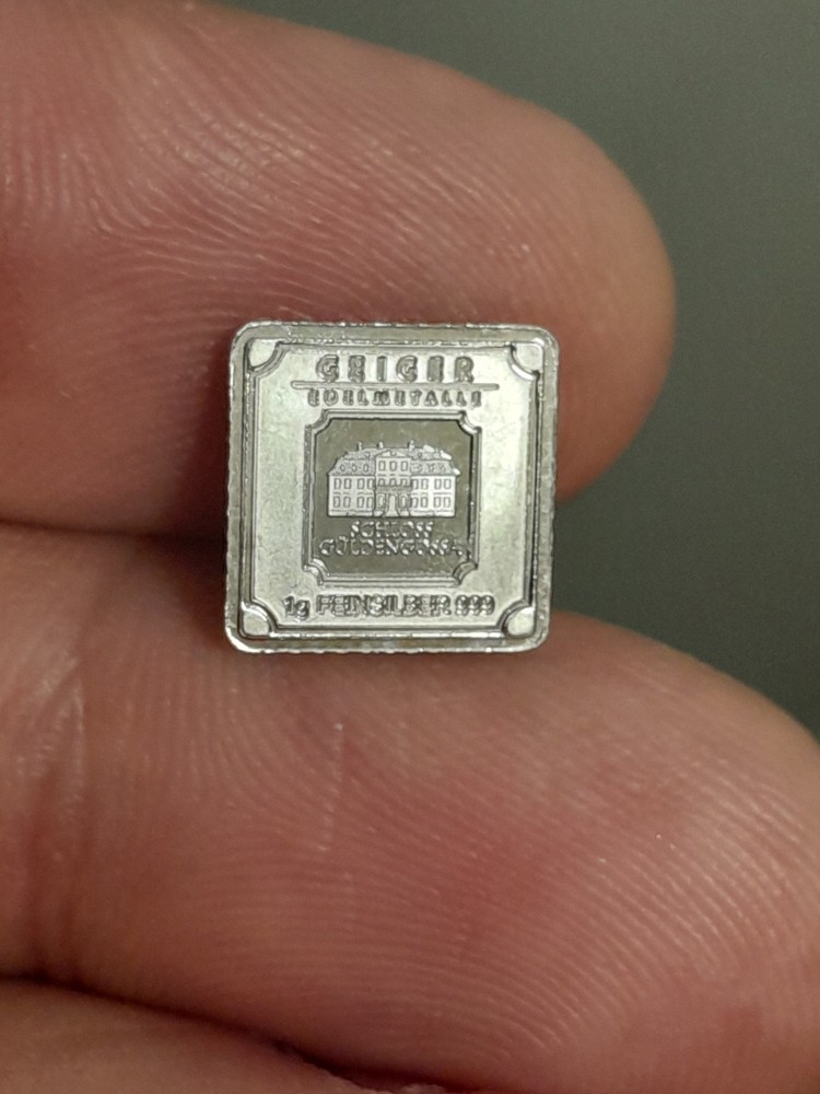 Geiger Edelmetalle 1 Gram Silver Bar .999 Fine Silver Loose / No Assay