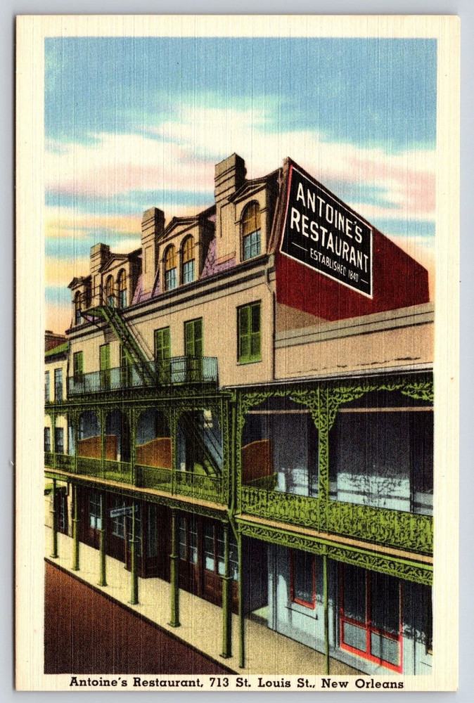 New Orleans Louisiana Antoine's French Restaurant Building Vintage Postcard