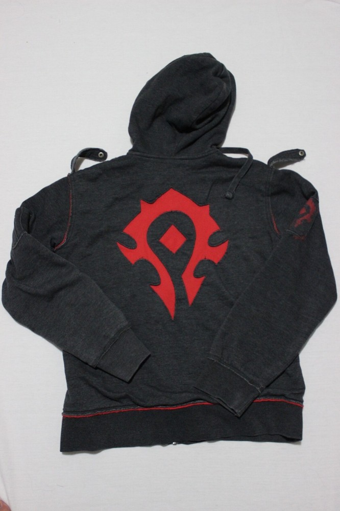 WoW Jinx Y2K Horde Zip Hoodie Sweatshirt for Men in Black
