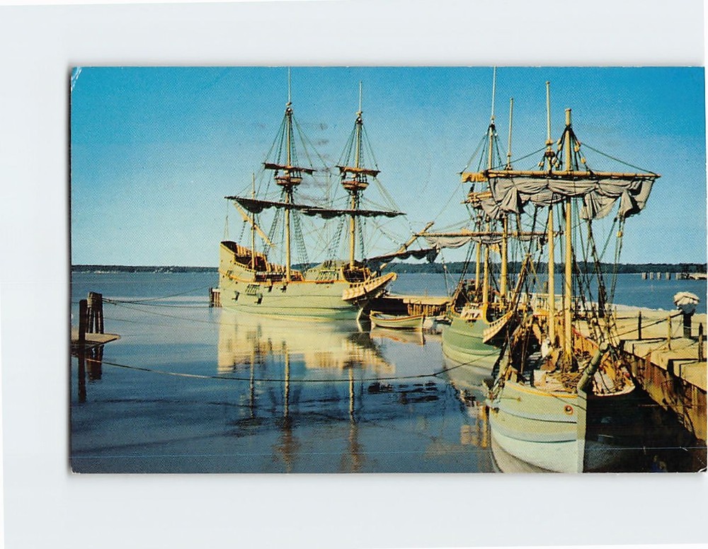Postcard Susan Constant, Godspeed, & Discovery Ships Jamestown Virginia USA