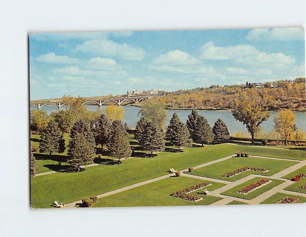 Postcard The East Bank Of South Saskatchewan River Saskatoon Saskatchewan Canada