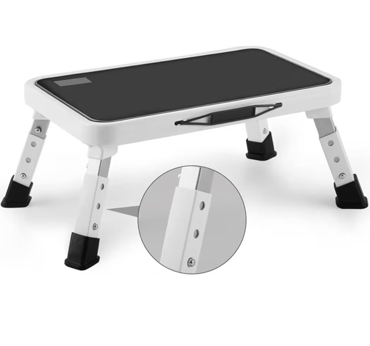 Jocauto Folding Step Stool, Height-Adjustable Step Stool with Non-Slip Platform