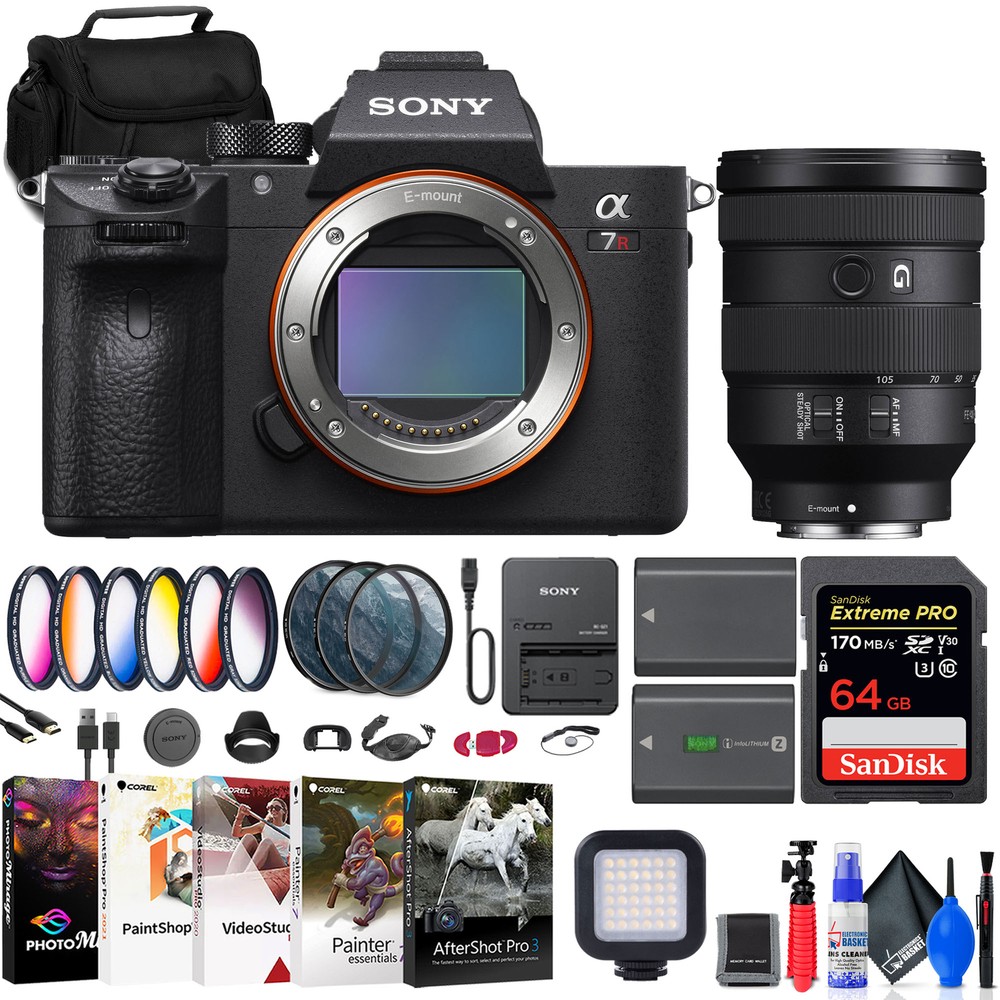 Sony a7R IIIA Mirrorless Camera + Sony FE 24-105mm Lens + 64GB Card + More