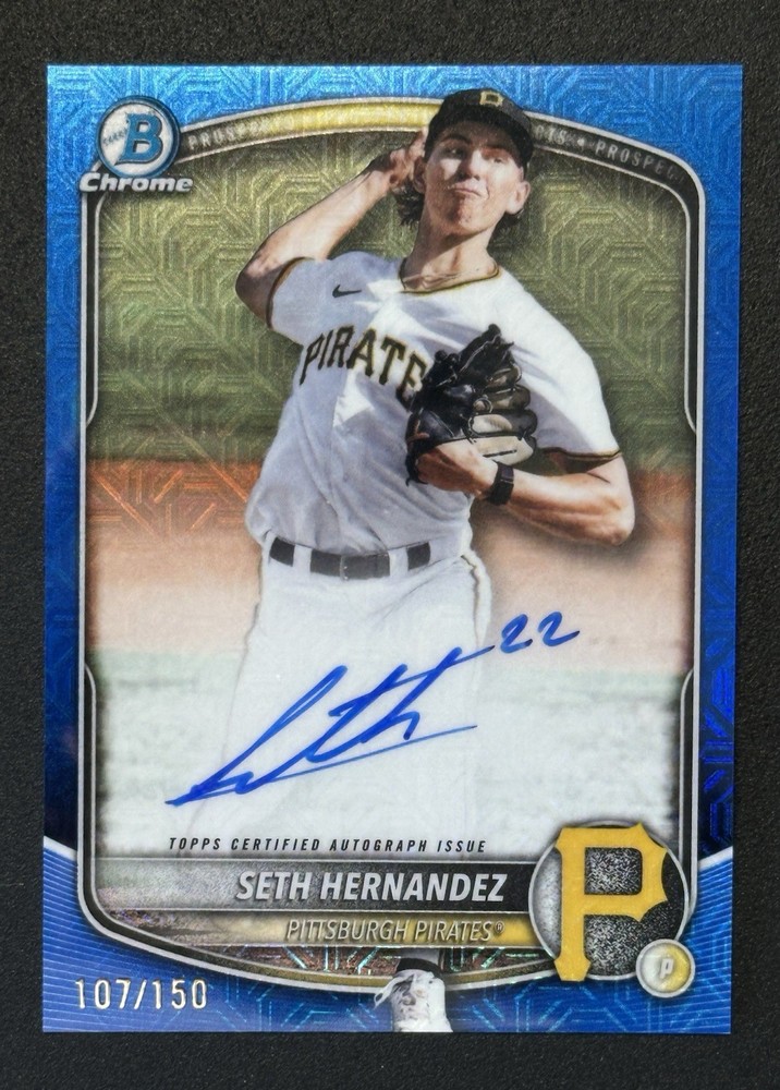 Seth Hernandez 2025 Bowman Draft Chrome Mega Mojo Blue Refractor Auto 107/150