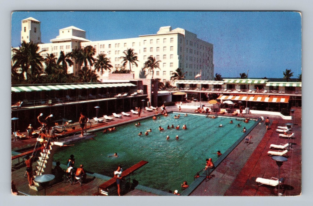 Hollywood By The Sea FL-Florida Aerial Hollywood Beach Hotel Vintage Postcard
