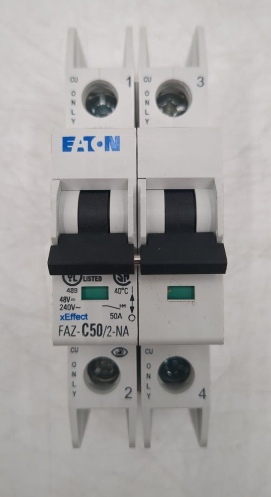 FAZ-C50/2-NA EATON CORPORATION FAZ-NA UL 489 MCB 240VAC 2P 50A C CURVE