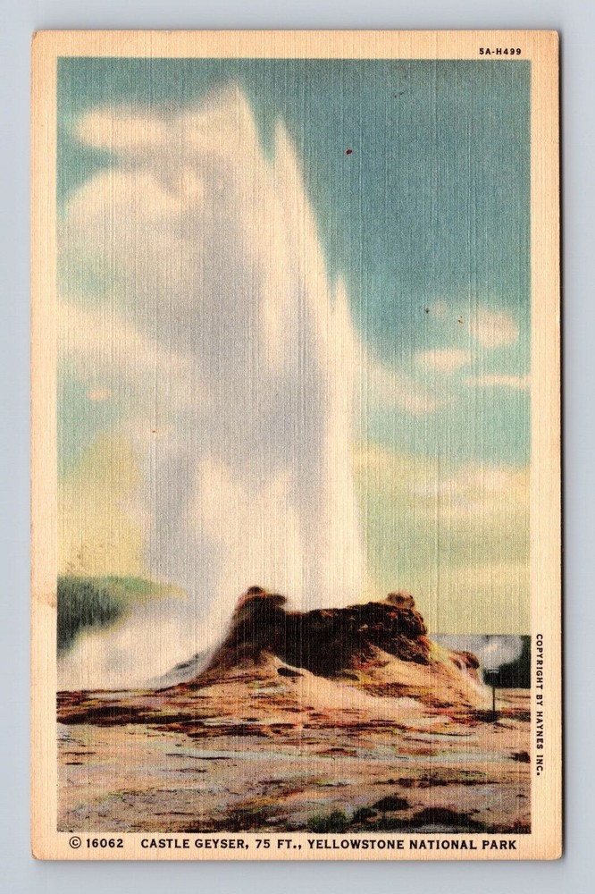 Yellowstone National Park, Castle Geyser, Series #16062, Vintage Postcard