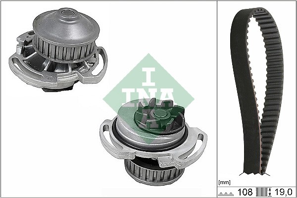 530 0717 30 INA water pump + timing belt kit for Audi, VW