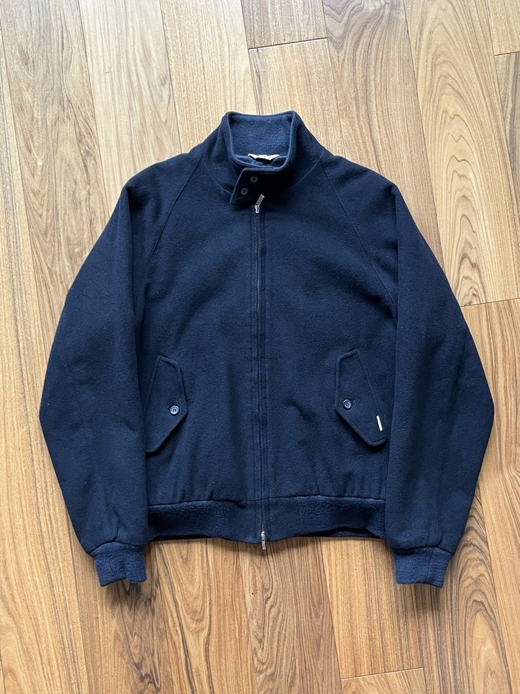 Baracuta Wool Cashmere Harrington Jacket Medium Navy Blue