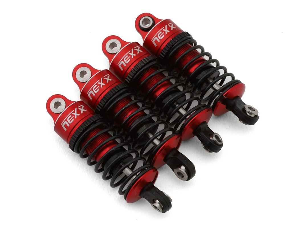 NEXX Racing Losi® NASCAR® Aluminum Oil-Filled Threaded Shocks (Red) (4)🌟✨25 Years on eBay! 250,000+ feedback!✨🌟
