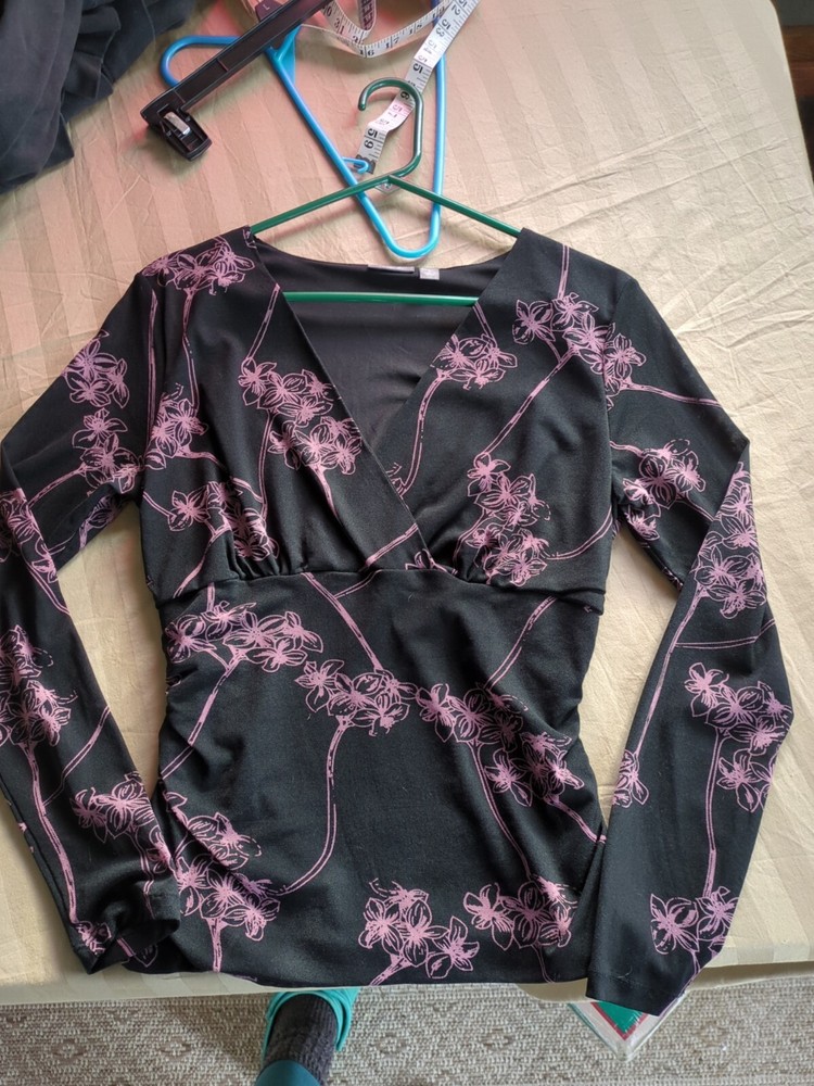 Apt. 9 Y2k Large Black Shear And Purple Long Sleeve Fitted Gothic Witchy
