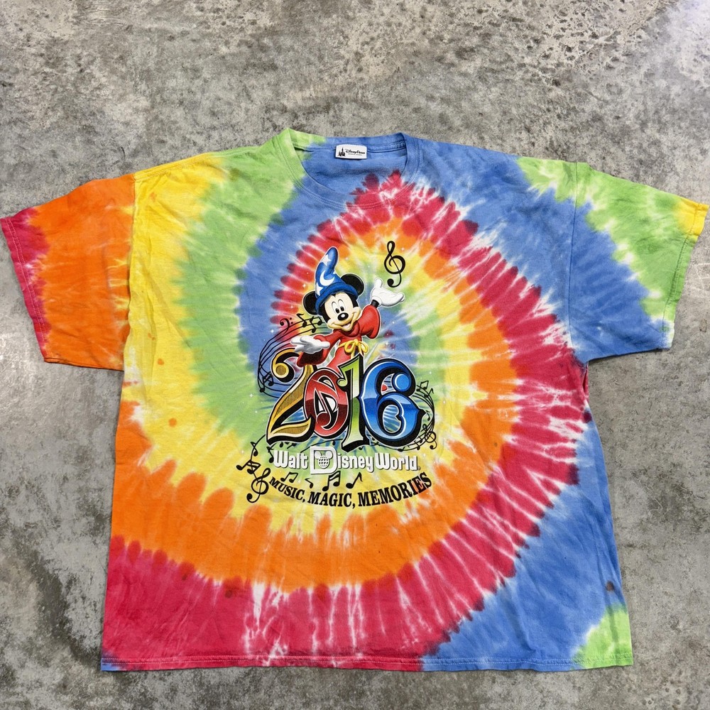 Disney Parks Walt Disney World Shirt Mens Extra Large Tie Dye 2016 Mickey Mouse