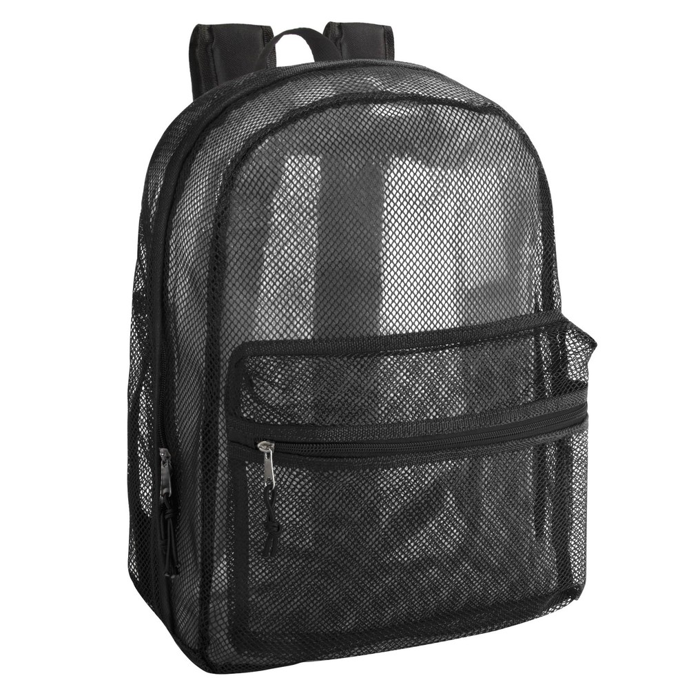 Clear Mesh Backpack for School Travel Beach See-Through Design