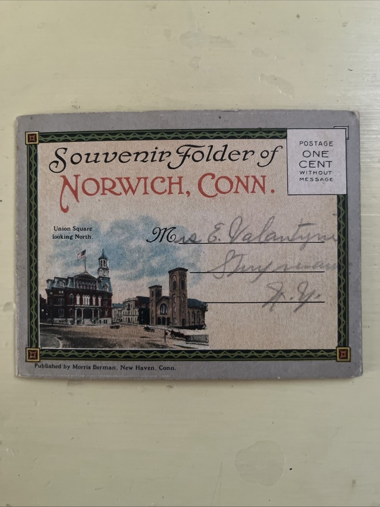 Vintage Postcard Set Norwich Connecticut Souvenir Folder Unique