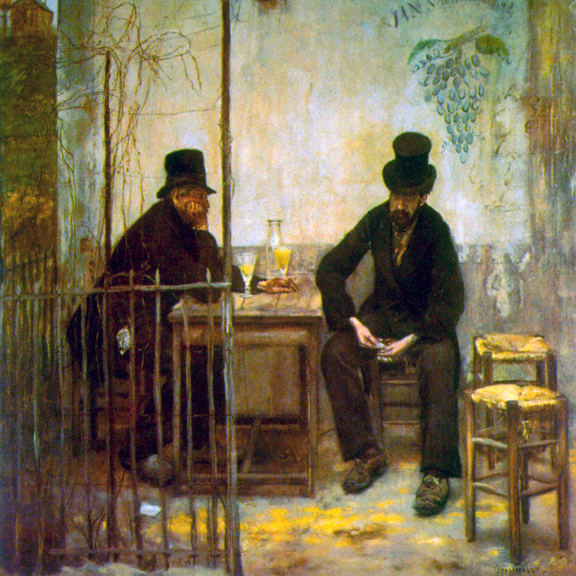 8 x 8 Art Absinthe Drinkers Raffaelli Ceramic Mural Backsplash Bath Tile #1221-image