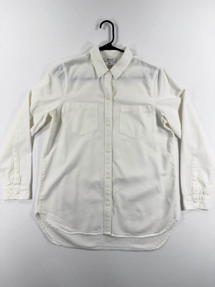 Madewell Classic Women's Button-Down Shirt Size M White Long Sleeve