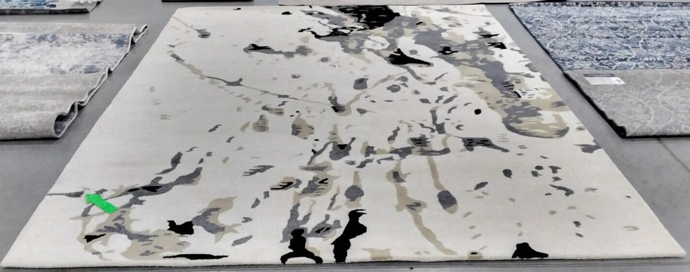 IVORY / GREY 8' X 10' Hole in Rug, Reduced Price