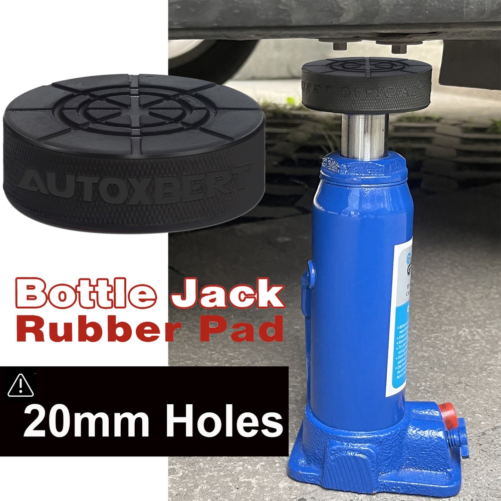 Hydraulic Bottle Jack Slotted Adapter Pad Rubber Protection 20mm Hole On Bottom^