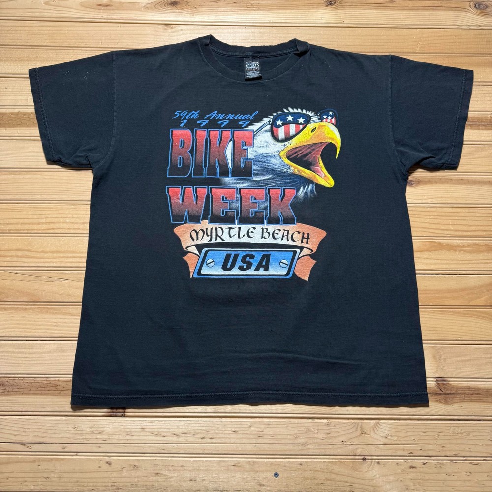 Vintage 1999 59th Annual Bike Week Myrtle Beach USA Graphic Biker T-Shirt - XL