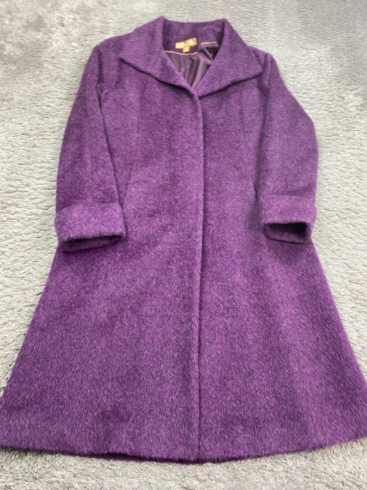 Katherine Kelly Jacket Women 10 Alpaca Wool Tweed Trench Pea Coat Old Money