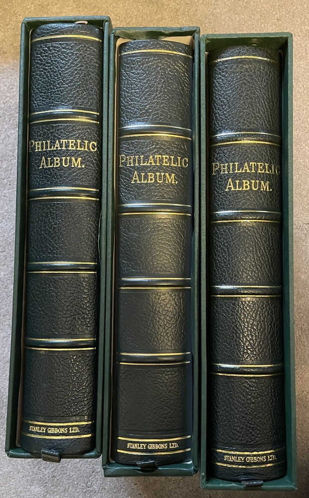 Stanley Gibbons Philatelic stamp folders with protective cases X3