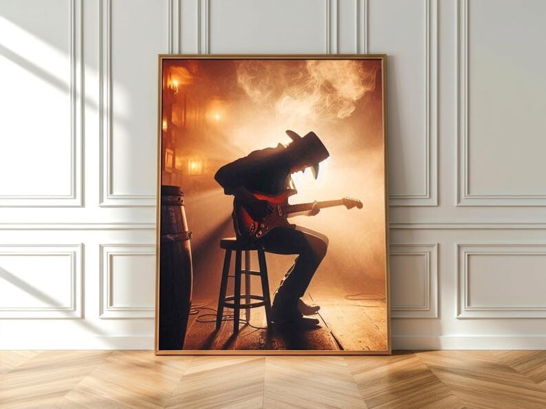 Stevie Ray Vaughan Blues Rock Art Print Pride and Joy Wall Decor
