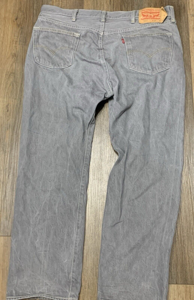 Levi’s 501 Button Fly Jeans Men’s 38x30 Gray Straight Leg Red Tab