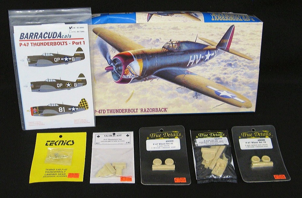 1/48 Hasegawa Models REPUBLIC P-47D THUNDERBOLT + SIX DETAIL SETS *MINT*