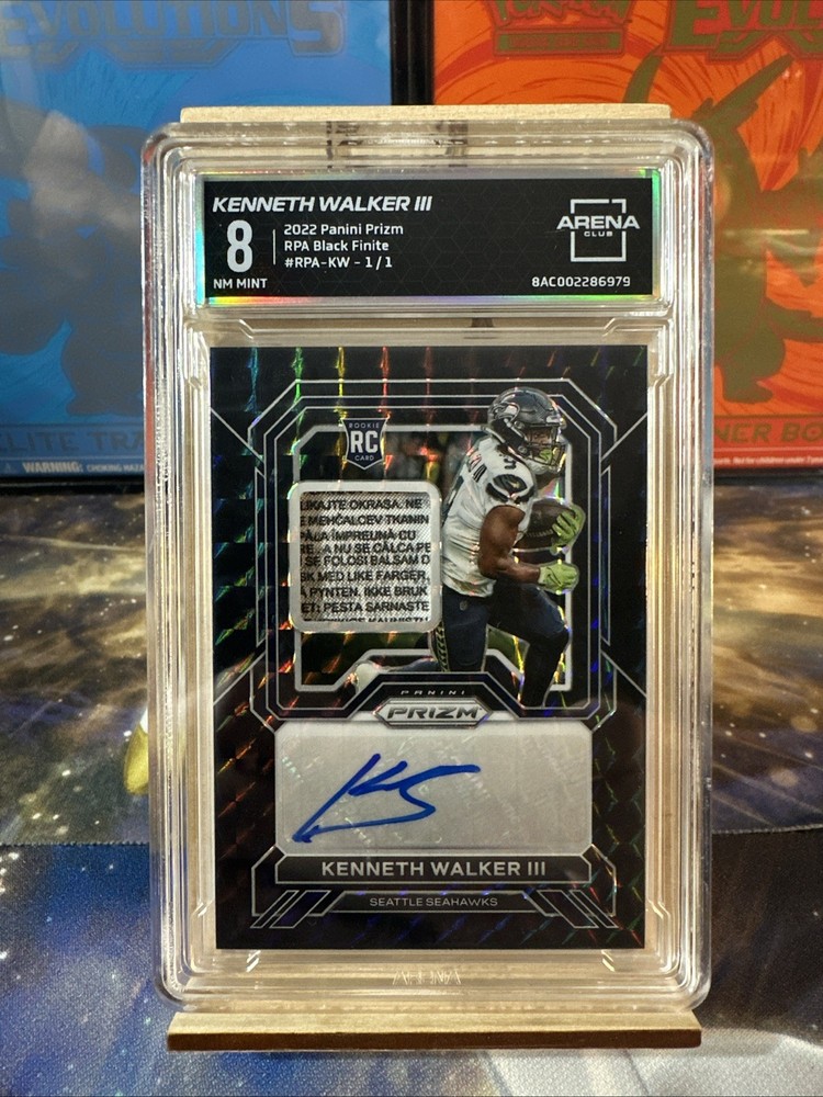 2022 Panini Prizm Kenneth Walker RPA Black Finite 1/1