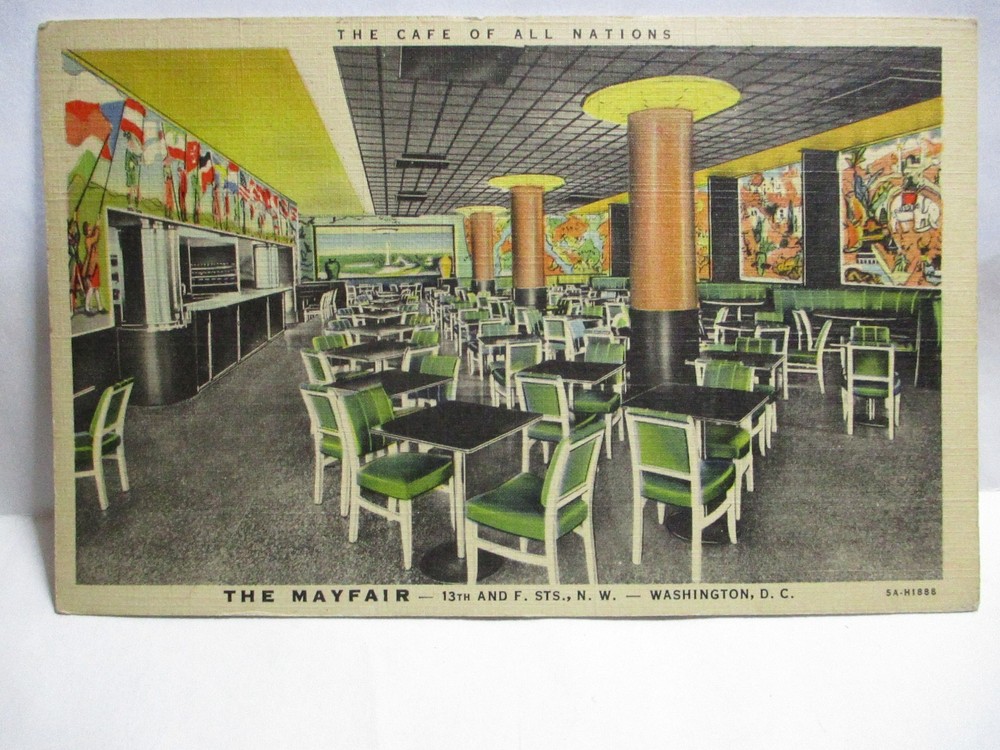 1938 Adv Postcard The Mayfair 