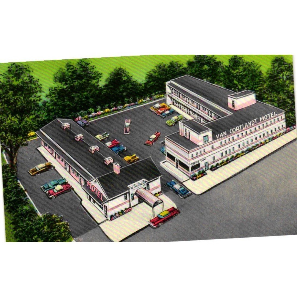 Vintage Van Cortlandt Motel Bronx NYC Postcard AAA Roadside Americana 6393