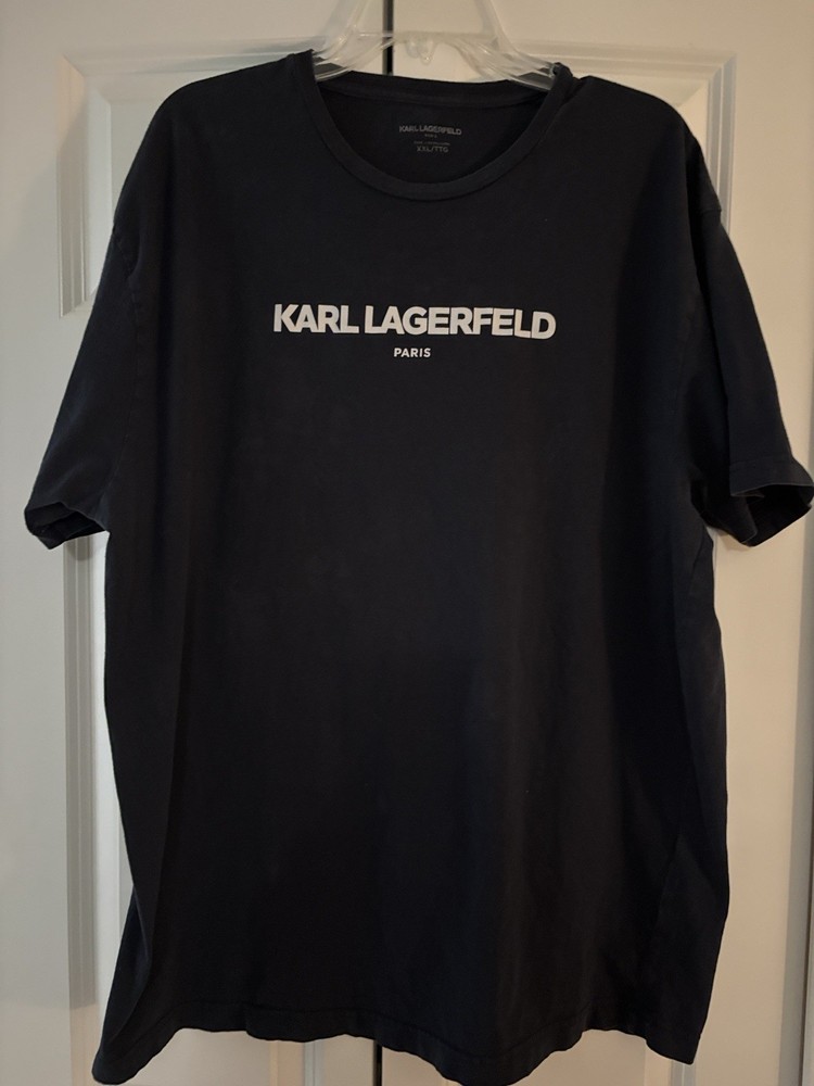 Karl Lagerfeld Men's Short Sleeve T-Shirt Black Size XXL