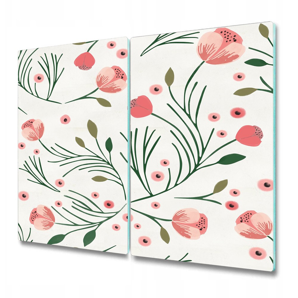 Tempered Glass Bread Board Worktop Saver Vintage Peony Floral Floral 2x30x52