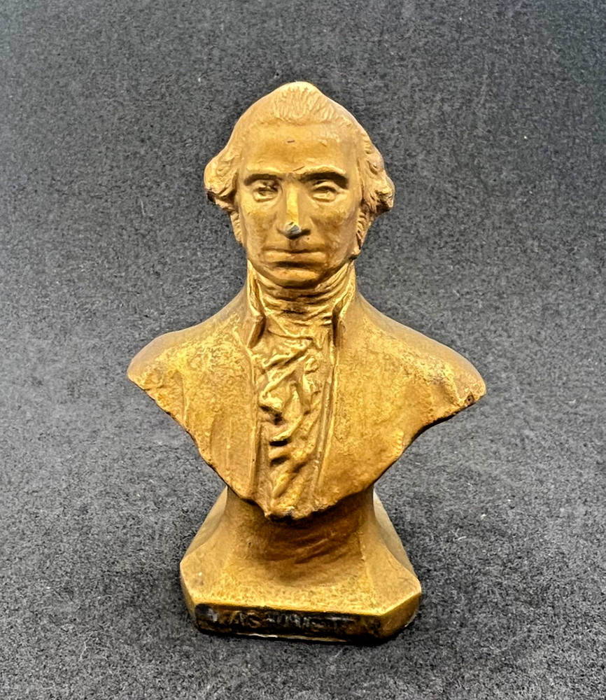 George Washington Bust Statue Metal Gold Painted Souvenir Figurine Paperweight