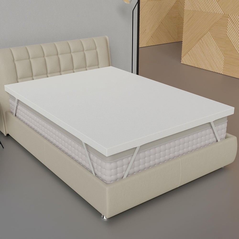 , 1-Inch Medium Firm Mattress Toppers with Breathable Cover, Cooling Mattress...