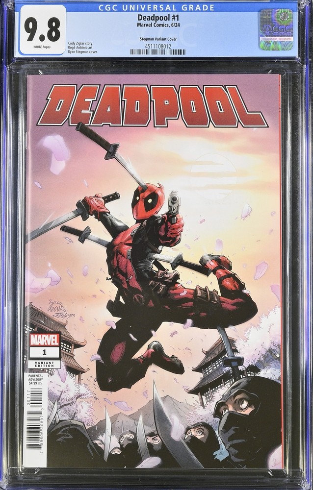 Deadpool 1 CGC 9.8 Stegman Variant Cover
