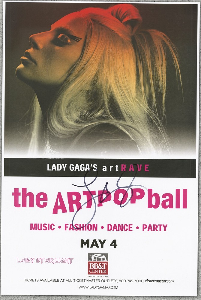 Lady Gaga autographed concert poster Harley Quinn