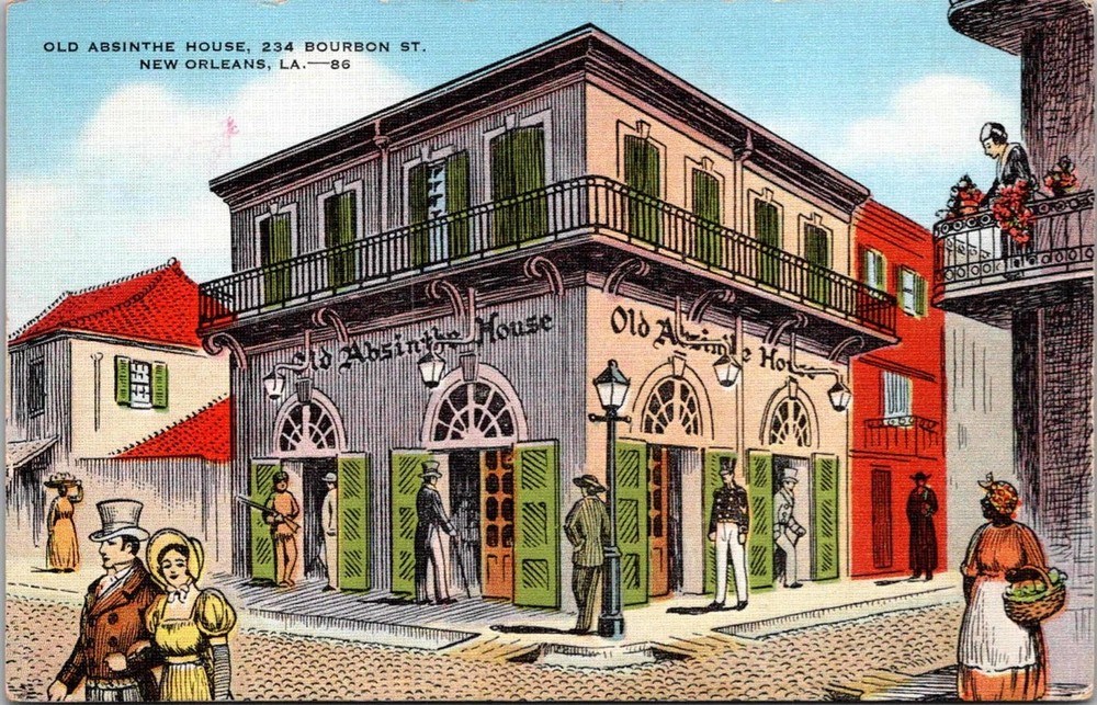 Old Absinthe House New Orleans LA Postcard-image